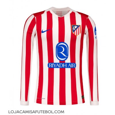 Camisa de Futebol Atletico Madrid Equipamento Principal 2025-26 Manga Comprida Camisa de Futebol Atletico Madrid Equipamento Principal 2025-26 Manga Comprida
